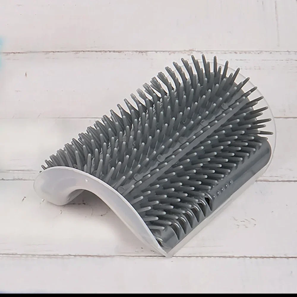 HP NWT Cat Self Groomer Wall Corner Massage Comb Brush Gray (OS)